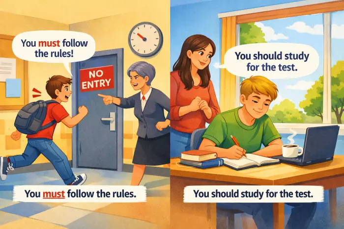 Must necessity versus should advice distinction