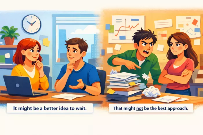 Modal verbs for polite, less absolute opinions