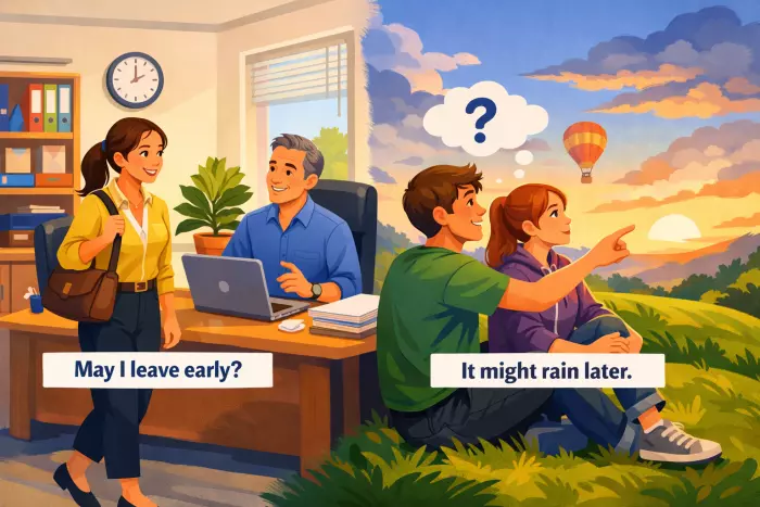 Modal verb certainty confusion: may, might, could