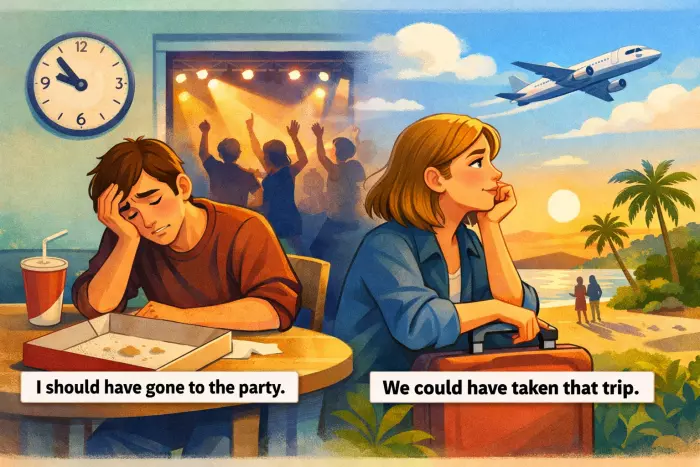 Modal perfect regret and criticism patterns