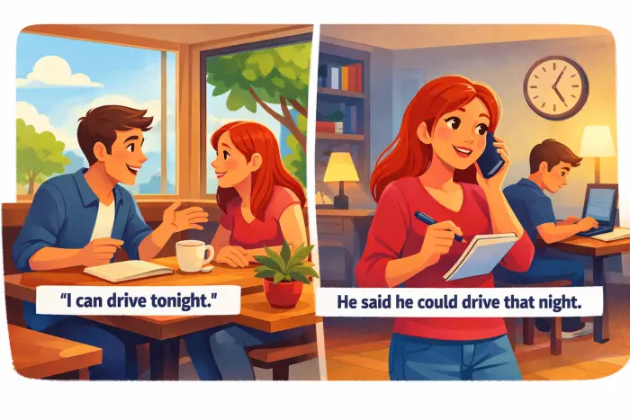 Modal verb backshifting in reported speech