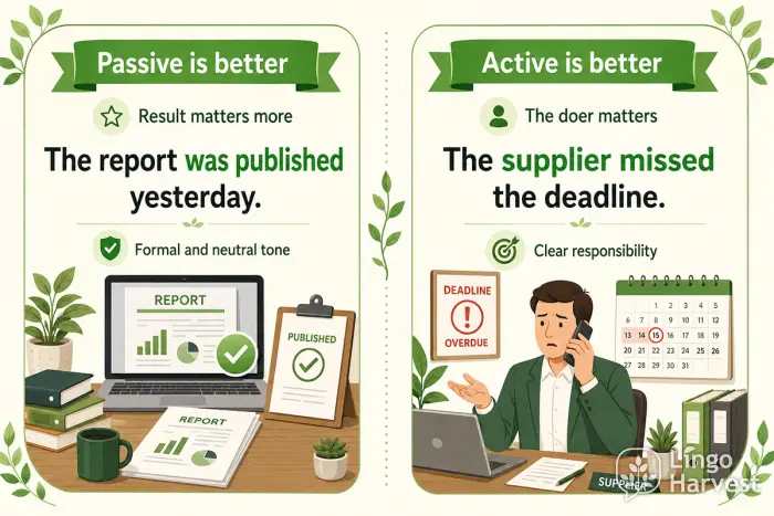 Active and passive voice in English choices