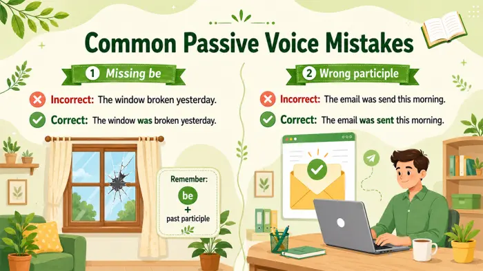 Passive voice in English mistakes fixed fast