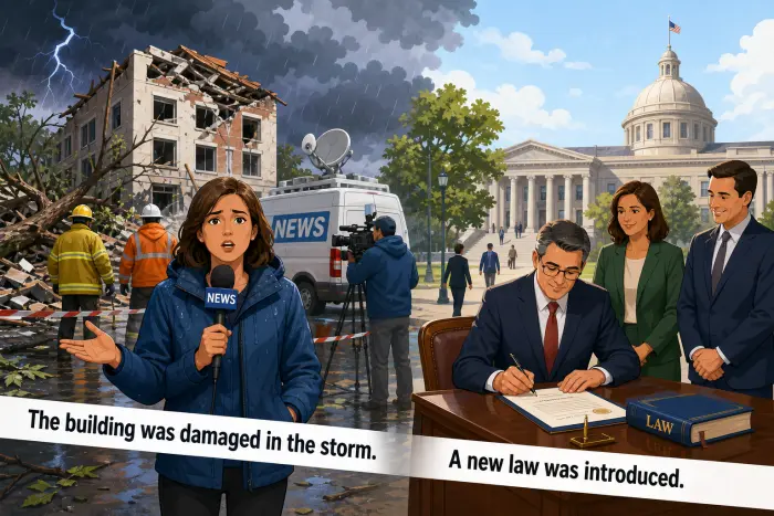 Passive voice in news and rules