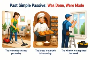 Past Simple Passive: Was Done, Were Made