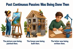 Past Continuous Passive: Was Being Done Then