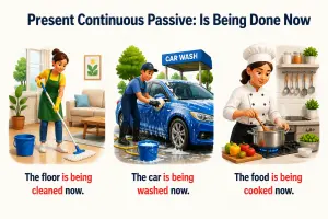 Present Continuous Passive: Is Being Done Now