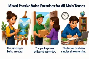 Mixed Passive Voice Exercises for All Main Tenses